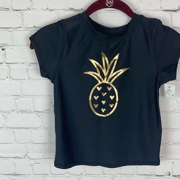 Cat & Jack Gold Pineapple Swim Top - Picture 1 of 5